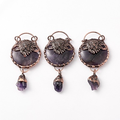 Natural Amethyst Big Pendants G-I324-15R-1