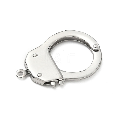 Tarnish Resistant 304 Stainless Steel Handcuff Clasps STAS-D009-01-1