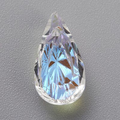 Embossed Glass Rhinestone Pendants GLAA-J101-06A-001SI-1