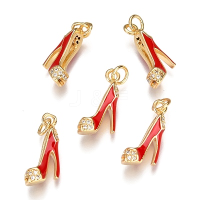 Brass Micro Pave Clear Cubic Zirconia Stilettos Pendants ZIRC-B002-35G-1