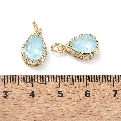 Brass Micro Pave Cubic Zirconia Pendants KK-C252-02B-G-1