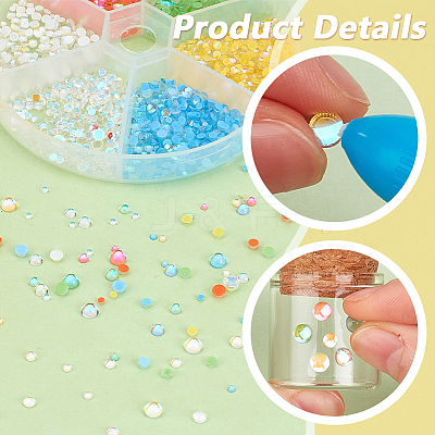 6 Bagds 6 Colors Resin Cabochons MRMJ-PH0002-82-1