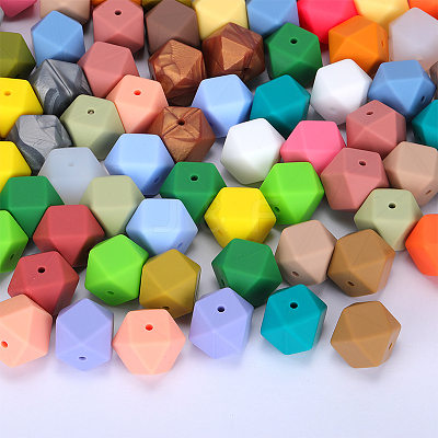 Hexagonal Silicone Focal Beads SI-JX0020A-111-1