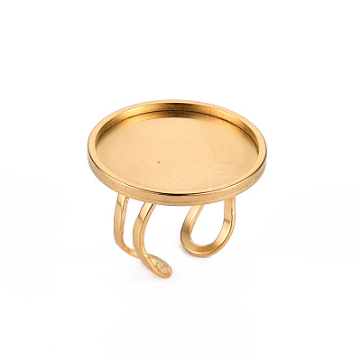 201 Stainless Steel Cuff Ring Findings STAS-S080-040G-G-1