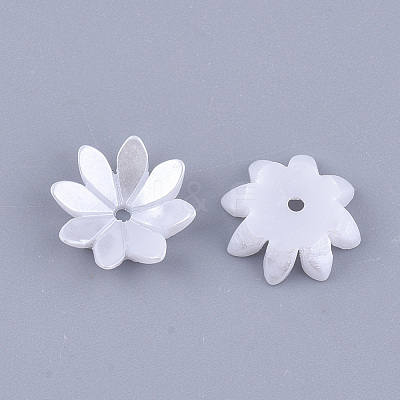 Opaque Resin Imitation Pearl Bead Caps X-RESI-T040-016-1