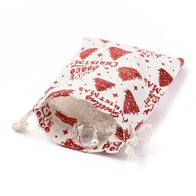 Christmas Theme Cotton Fabric Cloth Bag ABAG-H104-B06-1