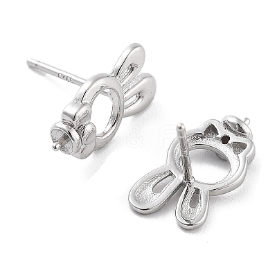 925 Sterling Silver Stud Earrings Findings EJEW-B038-07P-1