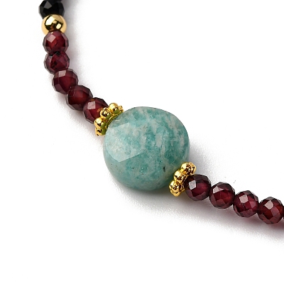 3Pcs Natural Cultured Freshwater Pearl & Black Onyx & Garnet & Amazonite Beads Stretch Bracelets Sets BJEW-JB12365-1