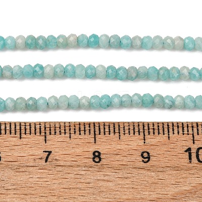 Faceted Rondelle Natural Amazonite Bead Strands G-F289-06A-1