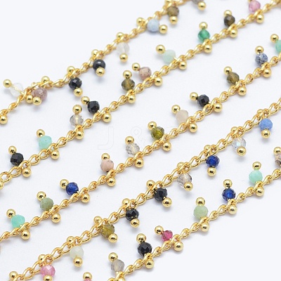 Natural/Synthetic Gemstone Handmade Beaded Chains CHC-P003-11A-1