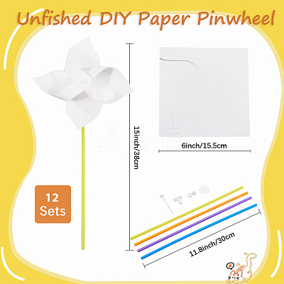 Paper & PVC Blank DIY Pinwheels Craft for Kids Art and Craft FIND-CP0003-26A-1