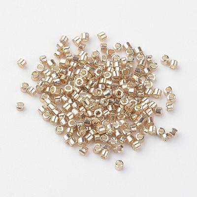 Plated Glass Bugle Beads SEED-R043-11-1
