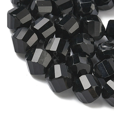 Natural Black Onyx Beads Strands G-C267-B10-1