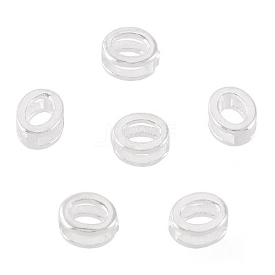 6Pcs 925 Sterling Silver Hollow Initial Beads STER-TA0001-53O-1