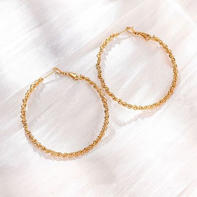 304 Stainless Steel Hoop Earrings EJEW-S250-02B-G-1
