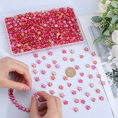 800Pcs 2 Styles Eco-Friendly Transparent Acrylic Beads TACR-SP0001-01F-1