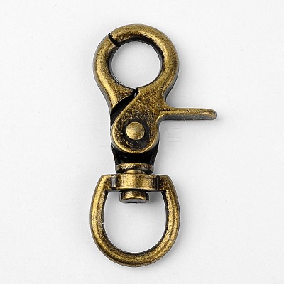 Tibetan Style Alloy Lobster Swivel Clasps PALLOY-D349-AB-1