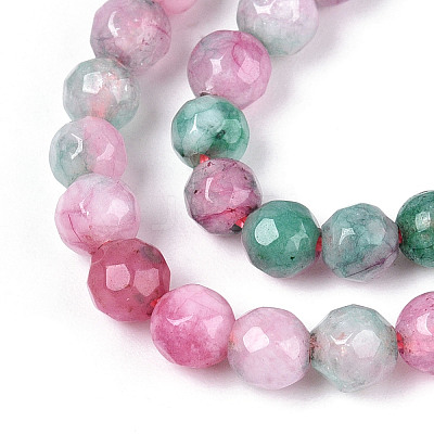 Dyed Natural White Jade Beads Strands G-T139-4mm-60-03-1