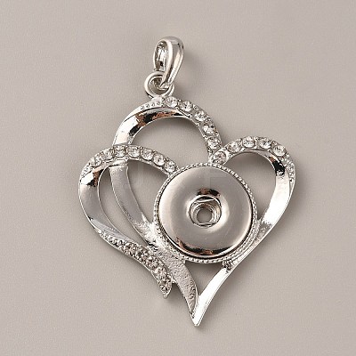 Alloy Rhinestone Hang Snap Base Big Pendants FIND-WH0150-16-1