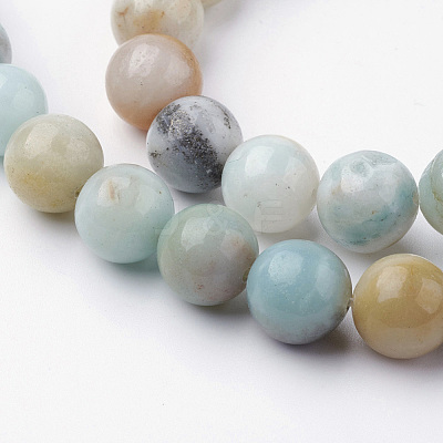 Natural Flower Amazonite Bead Strands G-G735-61-10mm-1
