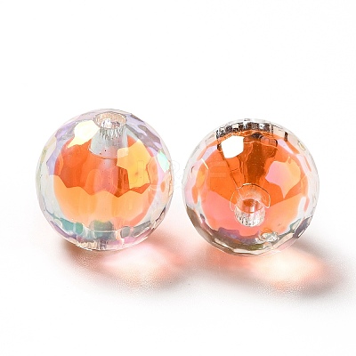 Two Tone UV Plating Rainbow Iridescent Acrylic Beads TACR-D010-03B-04-1