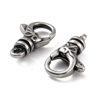 Tibetan Style 316 Stainless Steel Lobster Claw Clasps Hand Polished STAS-K276-12A-AS-1