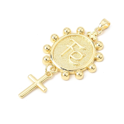 Brass Big Pendants KK-CBA459D-02G-01-1