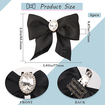 Polyester Bowknot Shoe Decorations FIND-WH0139-226B-1
