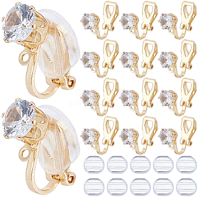 32Pcs Brass Clip-on Earring Findings KK-SP0001-26G-1