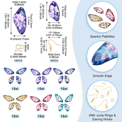 DIY Butterfly Wings Dangle Earring Making Sets DIY-TA0013-26-1
