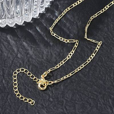 1.8MM Brass Figaro Chain Necklaces for Women KK-CBA2293-08G-1