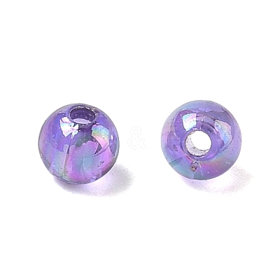 Medium Orchid AB Color Transparent Acrylic Round Beads X-PL732-10-1