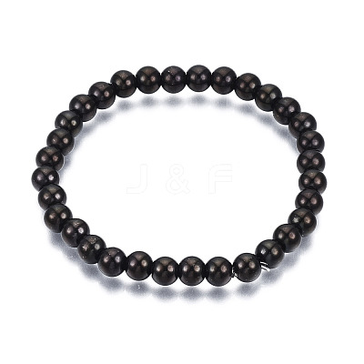 201 Stainless Steel Round Beaded Stretch Bracelet for Men Women BJEW-N017-163B-03-1