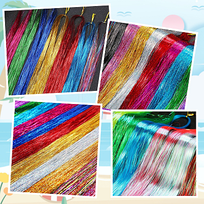 12Pcs 12 Colors Laser PET Hair Wig OHAR-SP0001-05B-1