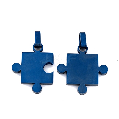 304 Stainless Steel Split Pendants STAS-K283-01BL-1