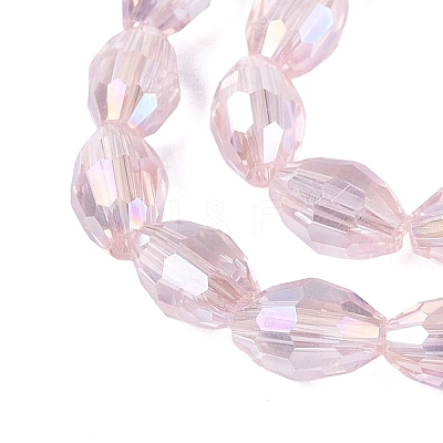Electroplate Transparent Glass Beads Strands GL-N002-01A-A03-1
