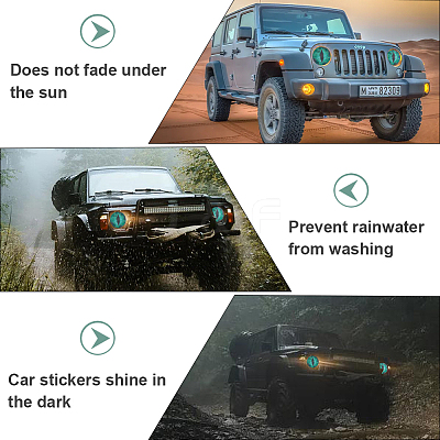 Eye PVC Headlight Car Sticker AJEW-WH20011-48B-1