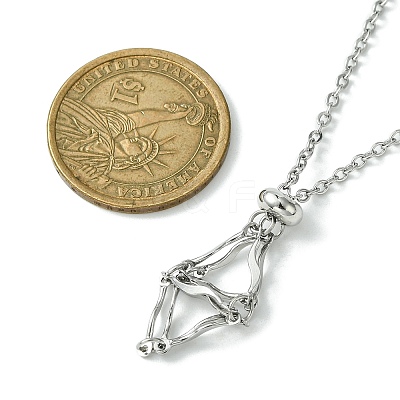 Crystal Cage Holder Necklace NJEW-JN04602-02-1