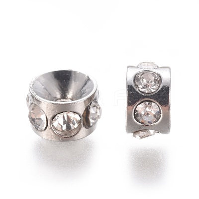 304 Stainless Steel Crystal Rhinestone Beads STAS-E474-54B-P-1