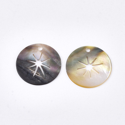 Black Lip Shell Pendants X-SHEL-S274-77-1