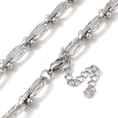 Non-Tarnish 304 Stainless Steel Oval Links Necklace for Women NJEW-B107-07P-01-1