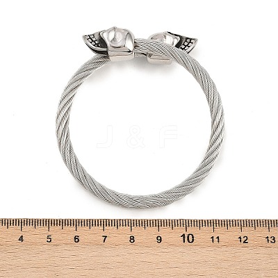 304 Stainless Steel Bangles for Men Women BJEW-H631-05C-AS-1