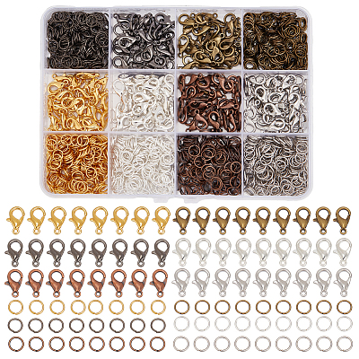 180Pcs 6 Color Zinc Alloy Lobster Claw Clasps DIY-AR0003-68-1