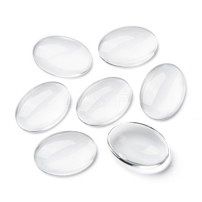 Transparent Glass Cabochons GGLA-R022-25x18-1