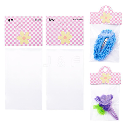 100Pcs Rectangle Polypropylene Cellophane Bags CDIS-TA0001-34C-1