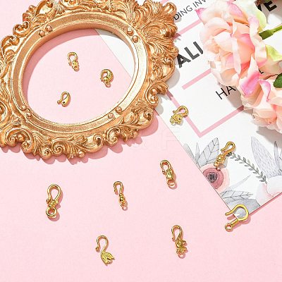 11Pcs 11 Styles 304 Stainless Steel Hook Clasps STAS-CJ0003-39G-1