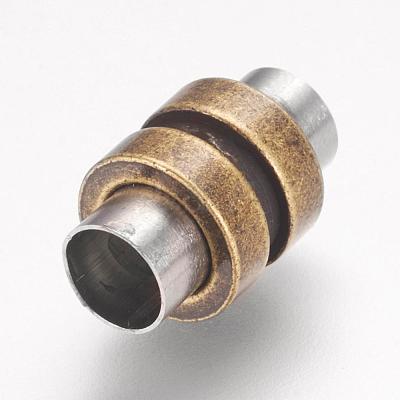 304 Stainless Steel Magnetic Clasps with Glue-in Ends STAS-F124-02-1
