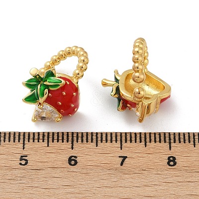 Strawberry Brass Micro Pave Clear Cubic Zirconia Cuff Earrings EJEW-F895-20G-1