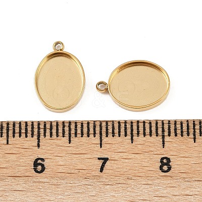 304 Stainless Steel Pendant Cabochon Settings STAS-A194-05B-G-1