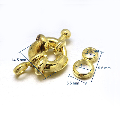 Brass Spring Ring Clasps KK-L082D-01G-1